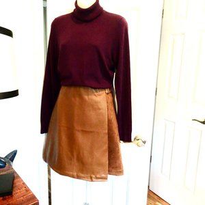 NWT MARC New York Faux Suede & Leather Mini Skirt